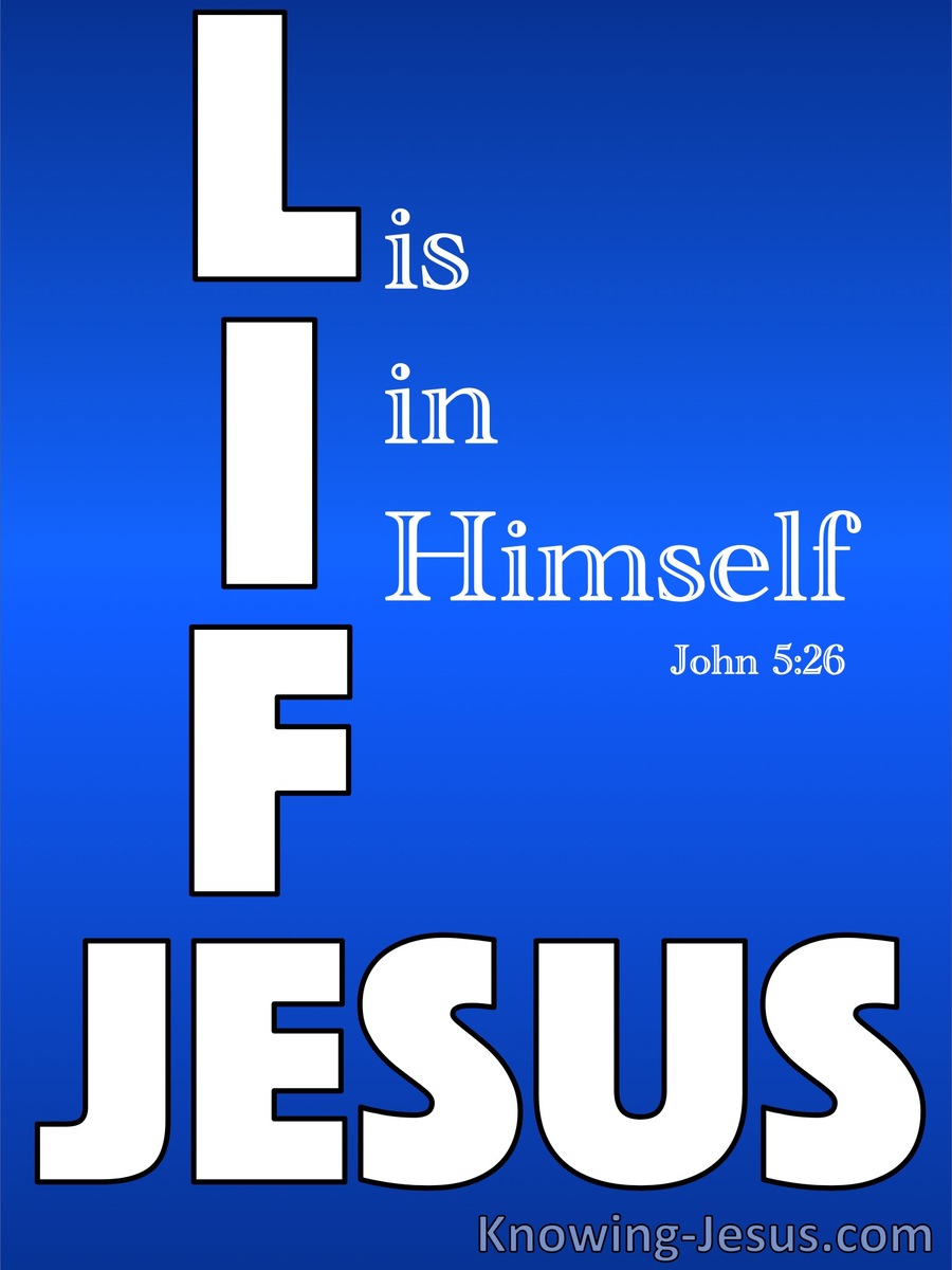 John 5:26 The Son Has Life In Himself (blue)